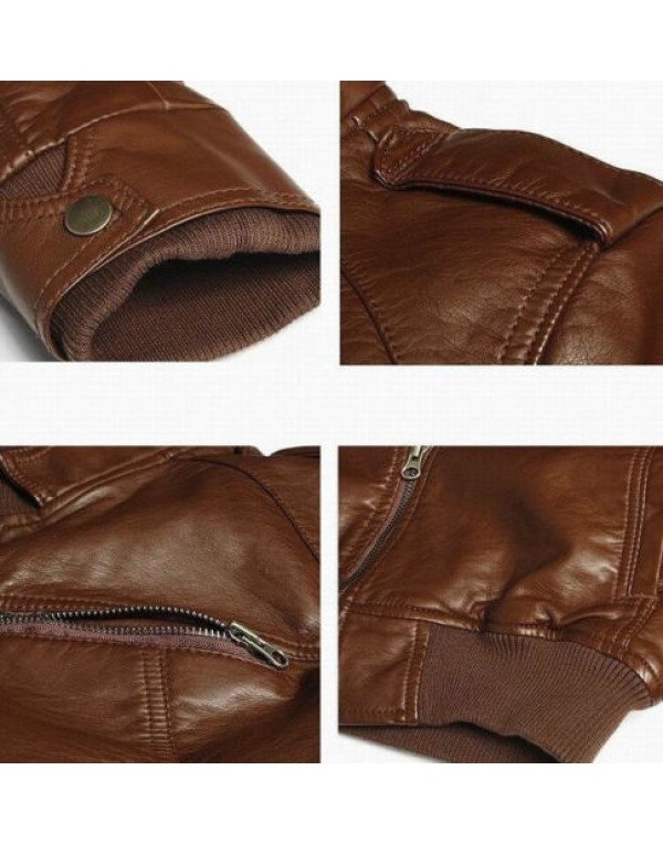 Men's fashion Jackets collar Slim motorcycle Genuine Leather Jacket Coat Outwear JK3